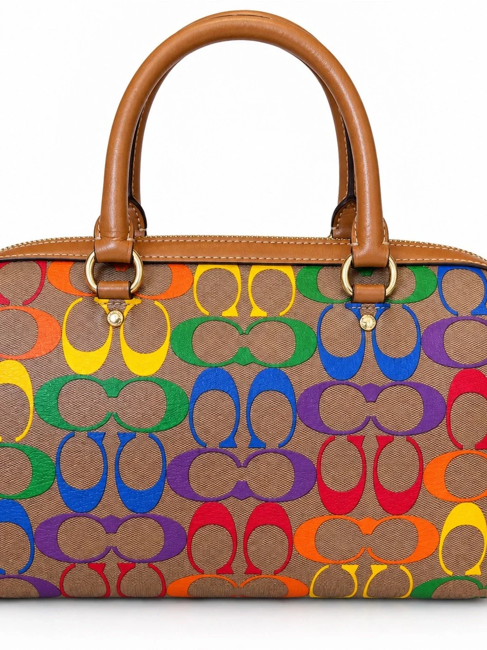 Coach Rainbow Pride Signature C Satchel Crossbody Authentic